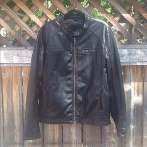 Men's faux leather motorcycle jacket
